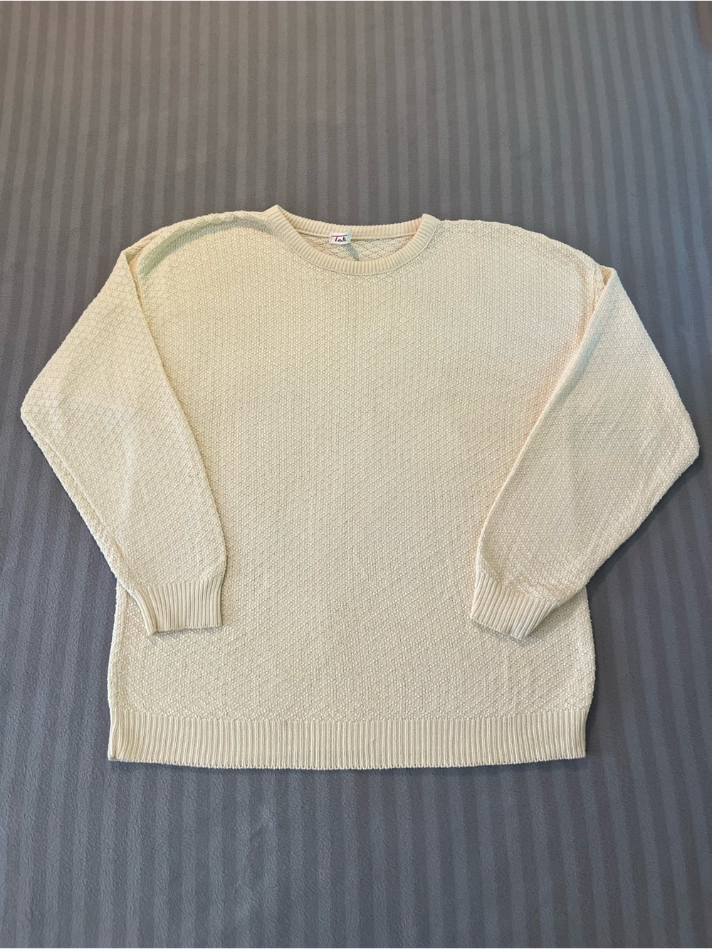 Talbots Cream Textured Crewneck Sweater